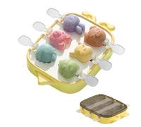 DeryArcle Stampo per Gelato, 6 Stampi per gelato a forma di animale, Orso Coniglietto Dinosauro Carino Stampi per Gelati con Stecco Riutilizzabili, Congelato (giallo animali)