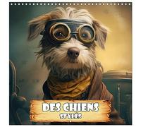 Des chiens stylés (Calendrier mural carré 2026 30 x 60 cm (ouvert)) Calendrier double avec une page pour vos prises de notes