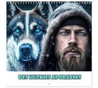 Des huskies adorables (Calendrier mural carré 2026 30 x 60 cm (ouvert)) Calendrier double avec une page pour vos prises de notes