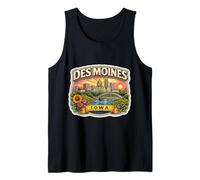 des Moines Iowa Souvenir Città Stato Capitale Memorabilia Canotta