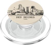 Des Moines, Iowa, vendemmia, orizzonte, disegno PopSockets PopGrip per MagSafe