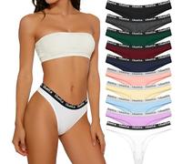 Desanlapi 10 Pezzi Donna Perizoma Tanga in Cotton Mutande Stretch Thongs Elastici Intimo Mutandine Femminile Semplice e Confortevole Colori Varie UN1 S