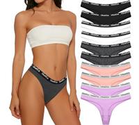 Desanlapi 10 Pezzi Donna Perizoma Tanga in Cotton Mutande Stretch Thongs Elastici Intimo Mutandine Femminile Semplice e Confortevole Colori Varie UN2 M