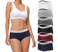 Desanlapi Mutande Boxer Donna Cotone Elasticizzato Slips Cotone Hipster comode Biancheria Intimo Cotone Slip Vita Media Mutandine Culotte Pacco da 6 Multicolore XL