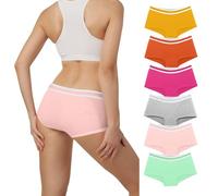 Desanlapi Mutande Boxer Donna Cotone Elasticizzato Slips Cotone Hipster comode Biancheria Intimo Cotone Slip Vita Media Mutandine Culotte Pacco da 6 Color Arcobaleno S