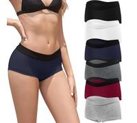 Desanlapi Mutande Boxer Donna Culotte Cotone Slip a Vita Media a Pantaloncino Cotone Shorts Intimo Sportivo Culotte Comode Pacco da 6 Multicolore L