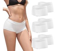 Desanlapi Mutande Boxer Donna Culotte Cotone Slip a Vita Media a Pantaloncino Cotone Shorts Intimo Sportivo Culotte Comode Pacco da 6 Bianche L