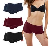 Desanlapi Slip Donna Mutande Cotone a Vita Media Culotte Boxer Donna Pacco da 6 Nero Blu Rosso XL