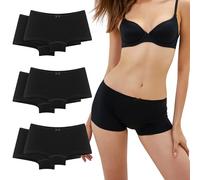 Desanlapi Slip Donna Mutande Cotone a Vita Media Culotte Boxer Donna Pacco da 6 Nero L