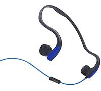 DESAV Cuffie di conduzione ossea cablata, Jack Audio da 3,5 mm, Cuffie per la riduzione del Rumore Auricolare Sportive per Esterni con Microfono per la Corsa, Lo Sport, Il Fitness,Blu