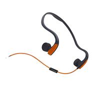 DESAV Cuffie di conduzione ossea cablata, Jack Audio da 3,5 mm, Cuffie per la riduzione del Rumore Auricolare Sportive per Esterni con Microfono per la Corsa, Lo Sport, Il Fitness,Arancia