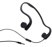 DESAV Cuffie di conduzione ossea cablate, jack audio 3,5 mm, cuffie antirumore sportive per esterni con microfono, Nero