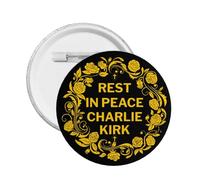 Descansa en paz Charlie Kirk Pin Dios bendiga Oren por Charlie Kirk Pins Insignia Ropa Sombrero Camisa Decoración Insignia redonda Tamaño