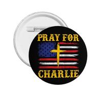 Descansa en paz Charlie Kirk Pin Dios bendiga Oren por Charlie Kirk Pins Insignia Ropa Sombrero Camisa Decoración Insignia redonda Tamaño
