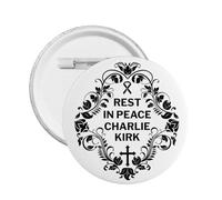 Descansa en paz Charlie Kirk Pin Dios bendiga Oren por Charlie Kirk Pins Insignia Ropa Sombrero Camisa Decoración Insignia redonda Tamaño
