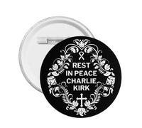 Descansa en paz Charlie Kirk Pin Dios bendiga Oren por Charlie Kirk Pins Insignia Ropa Sombrero Camisa Decoración Insignia redonda Tamaño