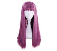 Descendants 2 Mal Pinkish Purple Parrucca Lunga Dritta Costume Cosplay Resistente Al Calore Capelli Sintetici Parrucche Cosplay Per Donne