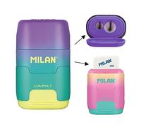 Desconocido Milan Combinazione di Gomma e temperamatite Doppie, compatta, Colori Assortiti
