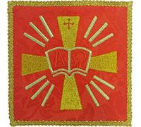 Desconocido Palia bordado Alfa y Omega | Conjuntos de Altar(rojo)