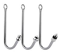 Desdon Gancio anale BDSM di piccole dimensioni in 3 stili, plug anale in acciaio inossidabile plug anale perline anali rimovibili Gancio for ano vibratore anale dilatatore SM giocattolo sessuale for d