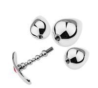 Desdon Set di palline anali con plug anale in metallo BDSM con 3 palline anali intercambiabili, plug anale riutilizzabile, plug anale, plug anale, plug anale, giocattolo sessuale punto G for donne e u