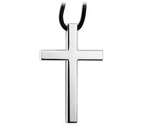 Deselen Ciondolo Croce, Ornamento Minimalista per Specchietto Retrovisore Auto, 1 Confezione, Argento