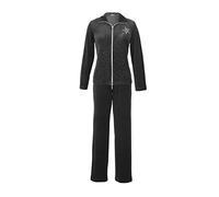 DeSen Tuta Donna in Velluto,Tuta per Tempo Libero da Donna,Nicki-Velours Tuta da Ginnastica Donna per Jogging Training Sportiva Casual Pigiama,con Cerniera e Strass(Nero,40-42)