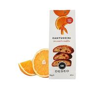 Deseo Cantuccini Artigianali all'Arancia Candita, Biscotti Italiani Cantuccini con Scorze d'Arancia Candite, Biscotti Tipici con Grano Italiano e Arancia Italiana, Confezione da 180g
