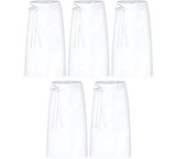DESERMO Cinturino leggero, 80 cm x 100 cm (lunghezza x larghezza), eccellente grembiule in vita per uomo e donna, misto cotone e poliestere, peso: 190 g/m², bianco, 5er Set