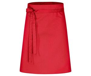 DESERMO Grembiule professionale di alta qualità, 60 x 80 cm (lunghezza x larghezza), per uomo e donna - grembiule da cucina in misto cotone - grembiule con ampia scelta di colori, Colore: rosso, 5er