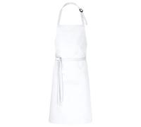 DESERMO - Set di 5 bavaglini regolabili, 100x80 cm (lunghezza x larghezza) | Grembiule professionale di alta qualità per uomo e donna | 100% puro cotone | 210 g/m² (bianco)