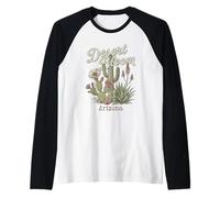 Desert Bloom Arizona Cactus Piante grasse Fico d'India Agave Maglia con Maniche Raglan