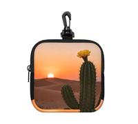 Desert Cactus Bloom - Custodia impermeabile con cerniera, in neoprene, per auricolari, portachiavi