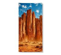 Desert Canyon Copertura per porta Banner decorativo, formazioni rocciose arancioni rustiche per esterni e interni, sfondo da appendere alla natura estiva per festival e vacanze, 91 x 182 cm