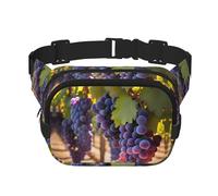 Desert Grapes - Marsupio quadrato a doppio strato, unisex, per corsa, viaggi, escursionismo, fitness, nero, taglia unica, nero/bianco, One Size, nero/bianco, taglia unica