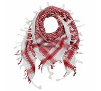 Desert Hawk Tactical BW Shemag Scarf, Sciarpa PLO Palestinese Arafat, 110 x 110 cm, 100% cotone, bianco/rosso, 110 x 110 cm