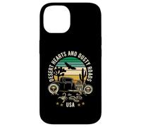 Desert Hearts and Dusty Roads USA Hotrod Design in stile retrò Custodia per iPhone 14