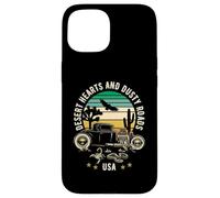 Desert Hearts and Dusty Roads USA Hotrod Design in stile retrò Custodia per iPhone 15