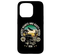 Desert Hearts and Dusty Roads USA Hotrod Design in stile retrò Custodia per iPhone 15 Pro
