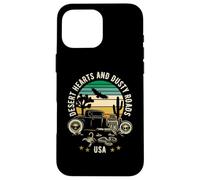 Desert Hearts and Dusty Roads USA Hotrod Design in stile retrò Custodia per iPhone 16 Pro Max