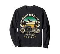 Desert Hearts And Dusty Roads USA Hotrod Design in Stile retrò Felpa