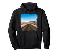Desert Highway Lungo Rettilineo Strada Vasto Paesaggio Felpa con Cappuccio