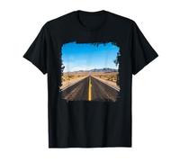 Desert Highway Lungo Rettilineo Strada Vasto Paesaggio Maglietta