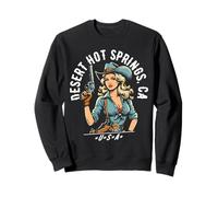 Desert Hot Springs CA USA Cowgirl con pistola Western Design Felpa