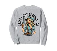 Desert Hot Springs California Cowgirl Design in stile occidentale Felpa