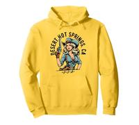 Desert Hot Springs California Cowgirl Design in stile occidentale Felpa con Cappuccio