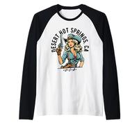 Desert Hot Springs California Cowgirl Design in stile occidentale Maglia con Maniche Raglan