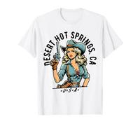 Desert Hot Springs California Cowgirl Design in stile occidentale Maglietta