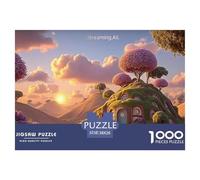 Desert Landscape at Sunset 1000 Pezzi Carta Ecologica Puzzle Hobbit-style House Sfida Unica Gioco Creativo Puzzle Decorazioni Per La Casa 38x26cm/1000pcs