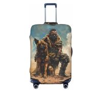 Desert Man Shepherd Dog Travel Luggage Covers - Elasticità Valigie Coperture Protector per bagagli 45-81 cm, Nero , M